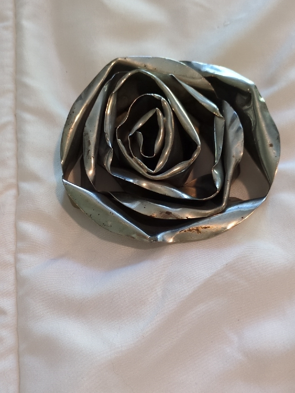 Handcrafted Metal Rose Buckle